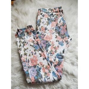 Floral Denim Pants